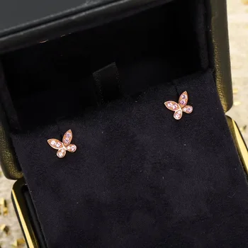 Нова тенденция 2023 Европейска известна марка High Qulity класически бижута обеци за жени лятна пеперуда годишнина подарък 925 Sliver