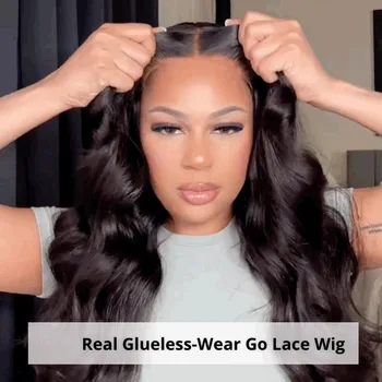 Glueless Preplucked Human Wigs Ready To Go Transparent Body Wave Lace Front Wigs Glueless Wig Human Hair Ready To Wear Pre-Cut