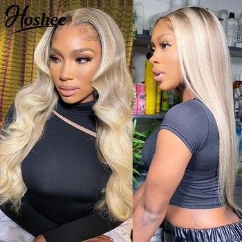 13x4 Ash Honey Blonde Lace Front Wig Human Hair HD Transparent 613 Цветна дантелена фронтална перука Маркирайте перуки за човешка коса за жени