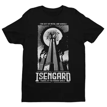 Isengard City T-Shirt Mythical Fantasy Ring Movie Men Black Shirt 100% Cotton