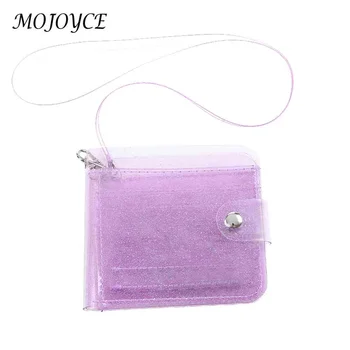 Прозрачен желе чанта жени PVC ясно кратко чантата блясък портфейл притежател на карта