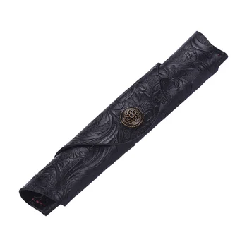 Античен кожен калъф за писалка Фонтан ръчно изработен ръкав чанта торбичка протектор за единична писалка Ballpoint 7 * 1.2''
