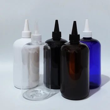 10pc 500ml празна голяма пластмасова черна бяла бутилка със заострена капачка за уста Висококачествени контейнери за опаковане на бутилки за парфюми