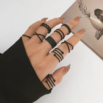 Джолан пръстени комплект за жени съвместни пръстени златно покритие пръстени момичета стифиране пръст пръстени