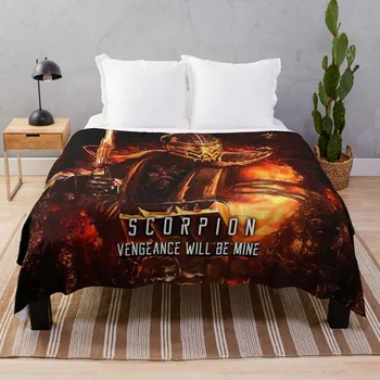 Mortal Kombat Скорпион хвърлят одеяло Голям космат Хелоуин дрямка движещи се одеяла