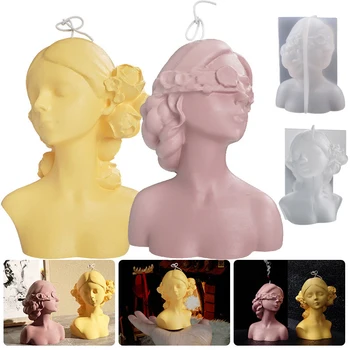 2023 3D свещ силиконова плесен момиче статуя гипсов процес мухъл силиконови форми за занаяти 3d свещ вземане доставки на едро