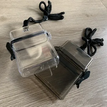 Акрилен Kpop държач за фото карти водоустойчив прозрачен 3-инчов идол защитна кутия за съхранение с организатор на висящи въжета