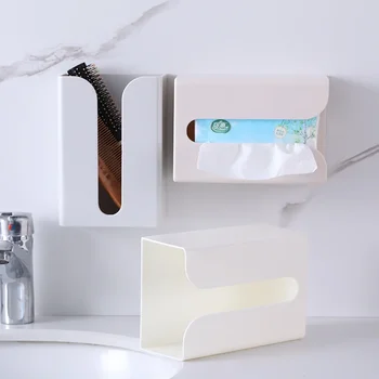 Стенен шкаф за тъкани Лепило за тъкани Държач за салфетки Държач за салфетки Багажник Начало Спестяващ място рафт boite a mouchoir murale