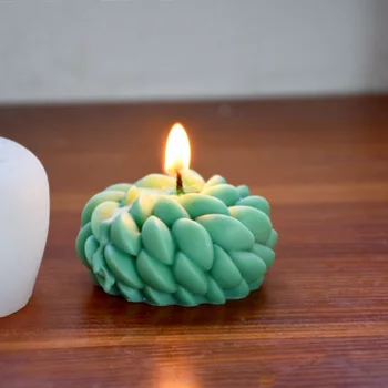 Ръчно изработена цветна свещ силиконова форма 3D ароматерапия мазилка гипсова сапунена смола вземане на епоксидна плесен DIY подарък за рожден ден Домашен декор