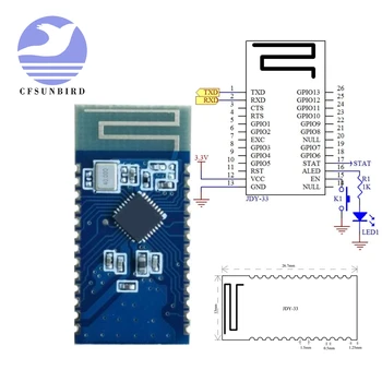 JDY-33 Двоен режим Bluetooth сериен порт SPP Bluetooth SPP-C съвместим с HC-05/06 /JDY-31/30 роб Bluetooth 3.0