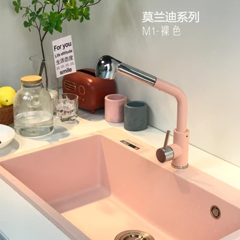 Mo Landi серия Кварцов камък мивка смог синьо голи дим цвят зеленчуков мивка цвят поддабъл басейн персонализиране