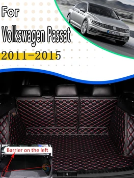 Стелки за багажник за кола за VW Volkswagen Passat B7 2011 2012 2013 2014 2015 Водоустойчиви защитни подложки Кожени автомобилни постелки Аксесоари за кола