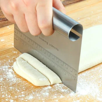  Шпатули от неръждаема стомана Резачка с мащаб Скрепер за тесто за пица Инструменти за торта от фондан Прибори за печене за кухненски аксесоари