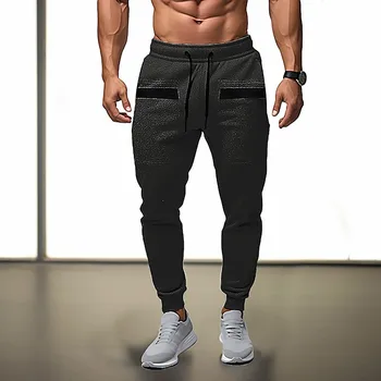 2023 Есен нов плътен цвят голям джоб цип дизайн шнур мода случайни спортни панталони мъжки сладък къща хлабав панталони момче 9