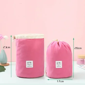 Жените мързелив шнур козметична чанта ново пътуване кръг грим организатор грим торбичка кутия водоустойчив тоалетни принадлежности красота комплект