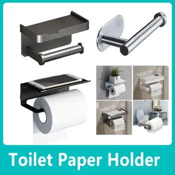 Държач за тоалетна хартия Санитарна ролка за баня Шкаф за съхранение на хартия Дозатор за ролка хартия Стенен рафт за баня