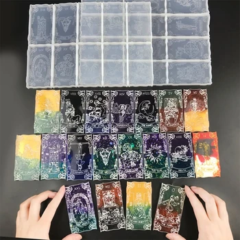 Игра на карти Епоксидна смола мухъл гадаене карти силиконови мухъл DIY занаяти бижута декорация леене инструменти