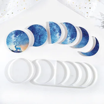 Moon Planet висулка DIY смола форми Moon Eclipse Coaster епоксидна смола мухъл бижута аксесоари