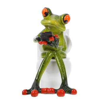 Смола жаби настолен орнамент смола жаби статуя занаят смешно жаби фигурка смола жаби статуя творчески занаят жаби статуя