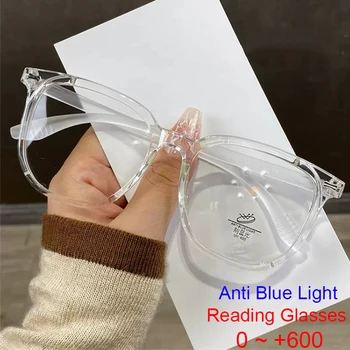 Голяма квадратна рамка Анти-синя светлина Очила Мода Ретро Далекогледство Очила за четене Жени Мъже Компютър Прозрачни очила