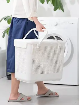 Like-it Япония внася насложени с капак пречат домакинство баня класификация мръсни дрехи кошница за съхранение пране