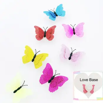 Стикер за стена 3D пеперуда Светеща самозалепваща се реалистична стена Decals Цветна светлинно-излъчваща пеперуда стикер Начало декор