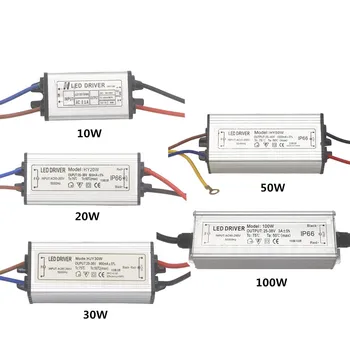 LED драйвер 10W 20W 30W 50W 100W адаптер трансформатор осветление AC85V-265V към DC25-40V IP66 захранване