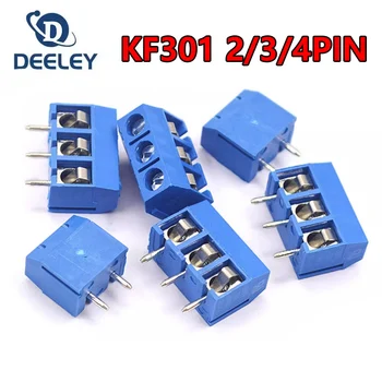 KF301 2P 3P 4P 5mm винтов клемен блок KF301-2P KF301-3 / 4P стъпка 5.0mm прав щифт Spliceable Plug-in PCB кабелен конектор