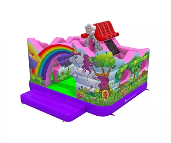 Combo Unicorn met ballenbad Bouncy castle springkastelen