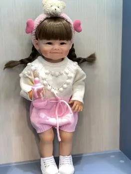 NPK 55CM преродена детска кукла с меко тяло силиконова Raya Lifelike Soft Touch висококачествени подаръци за кукли за деца