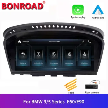 Bonroad Wireless Apple CarPlay Android Auto Car Multimedia Radio за BMW 5/3 Series E60/E61/E62/E63 E90/E91/E92/E93 CCC/CIC/Mask
