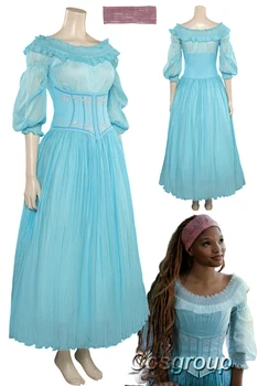 Русалка принцеса косплей ролева игра Елегантна синя рокля 2023 Екшън филм на живо Костюм на русалка Възрастни жени фантазия рокля Дрехи