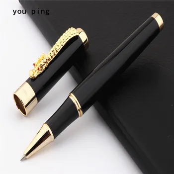 Луксозно високо качество Jinhao1200 Черен дракон цвят Бизнес офис Nib Medium Rollerball Pen Нов