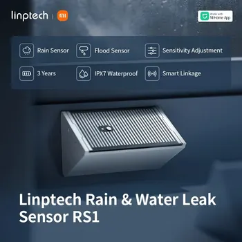 Linptech сензор за изтичане на вода RS1, Xiaomi детектор за наводнения и дъжд IPX7 водоустойчив за домашна сигурност работи с приложението Mijia
