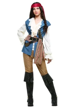Хелоуин пиратски костюми Възрастен фантазия косплей рокля за жени