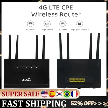 Поддръжка на безжичен модем 32 потребители 4G CPE рутер 4G WIFI рутер RJ45 WAN LAN със слот за SIM карта 4 антена Hotspot за дома/офиса