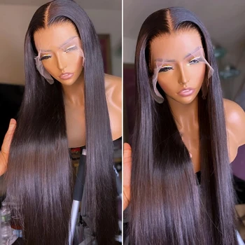 Rosabeauty Glueless Ready To Go Wear 5X5 No Glue Pre Cut Lace Wigs Human Hair Straight Front Frontal Wig 180% For Women