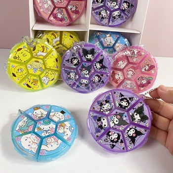 24set Нов Sanrio мини кутия за съхранение ластик Kuromi Melody сладък гумена кутия за съхранение канцеларски материали малък подарък на едро