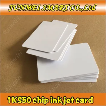 Безплатно пазаруване 50pcs/lot 13.56mhz Мастиленоструйна PVC карта за печат Fudan nfc 1K S50 чип за принтер Epson, принтер Canon