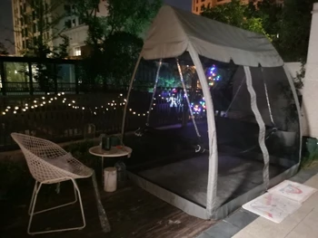 Външна сянка палатка, хамак, люлеещ се стол, желязна рамка, люлка, легнало легло, анти-преобръщане, предотвратяване на комари