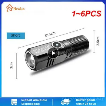 1 ~ 6PCS Mini Portable 4 CORE P50 LED USB акумулаторна 3 светлинни режима Използва 18650 батерия запалка военни