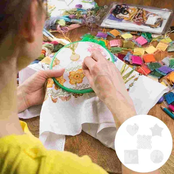 50 бр. платно плат за боядисване на пластмасови килими с кръстосана мрежа DIY кръстат бод празно