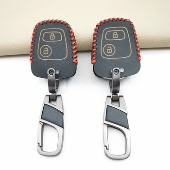 Кожен калъф за ключове за Peugeot 107 206 307 207 408 За Citroen C2 C3 C4 Xsara Picasso Berlingo За Toyota Aygo Reta аксесоари