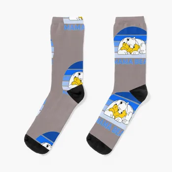 Мама Мечка и нейният син от Sleep Socks Смешни чорапи Чорапи без хлъзгане чорапи Мъже Дамски
