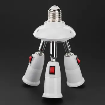  E27 сплитер 3/4 глави лампа база регулируема LED светлина притежателя адаптер гнездо
