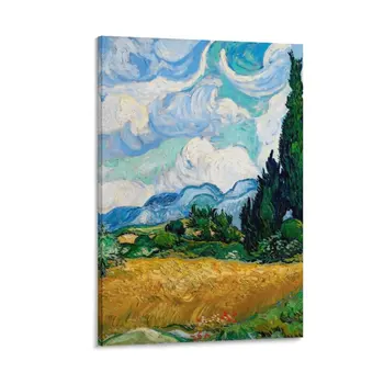 Пшенично поле с кипариси от Винсент ван Гог Платно Живопис плакат естетически орнаменти за аксесоари за декорация на домашна стая