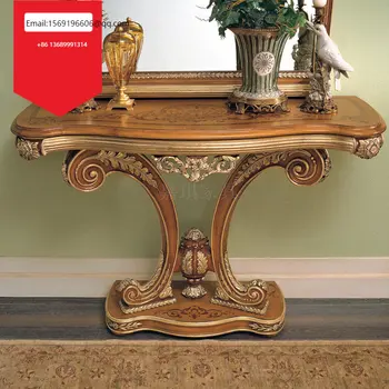 Изработени по поръчка масивна дървена веранда маса лукс ретро френски дворец вила дневник дърворезба дисплей кабинет мебели хол
