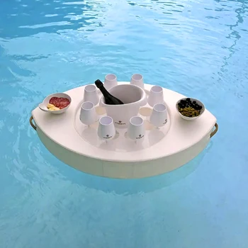 Луксозен бял цвят басейн тава кожа плаващ бар EVA плаваща тава за напитки нов басейн парти аксесоари Държач за напитки