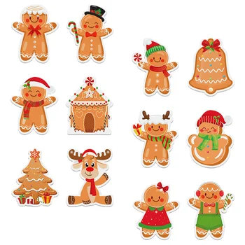 Коледа Лепкави бележки Gingerbread Man Notepad Set Коледа Memo Pads Сладък самозалепващ зимни услуги