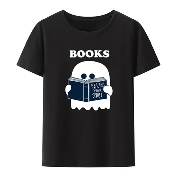 Книги Графичен печат Тениски Смешни Tee Man Тениска с къс ръкав Къс sleev Hipster Удобен Leisure Хумор Casual Creative